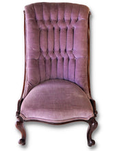 Load image into Gallery viewer, Small Victorian Velvet Chair