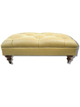 Load image into Gallery viewer, Tufted Leather Ottoman
