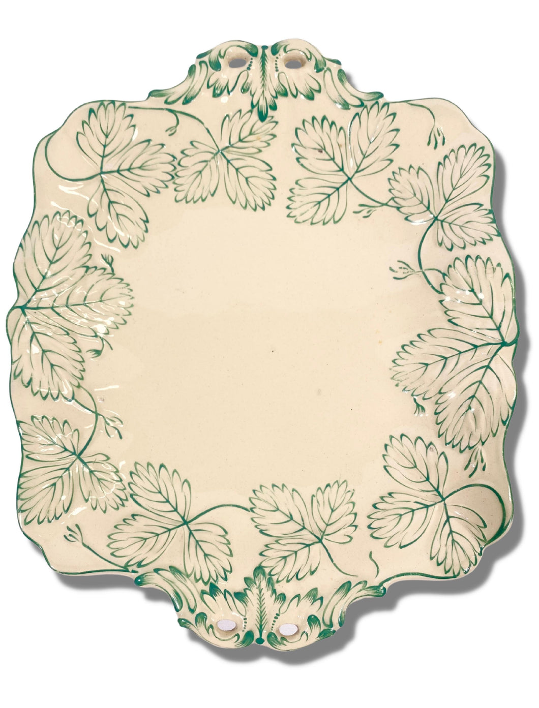 Antique Drabware with Green Leaves