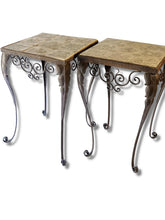 Load image into Gallery viewer, Terra-Cotta Tile Top Tables (Pair)