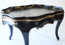 Load image into Gallery viewer, Antique Papier-Maché Chinoiserie Tray Table