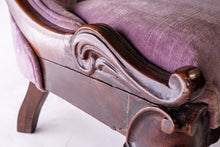 Load image into Gallery viewer, Small Victorian Velvet Chair