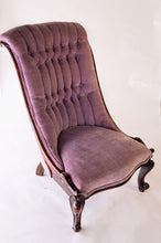 Load image into Gallery viewer, Small Victorian Velvet Chair