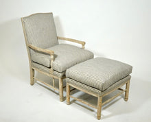 Load image into Gallery viewer, Pair of French Country Lounge Chairs with Matching Ottoman (Set)