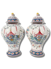 Load image into Gallery viewer, Mottahedeh Chinois Covered Jars (Pair)