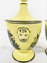 Load image into Gallery viewer, Yellow Mottahedeh Lidded Urns (Pair)