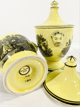 Load image into Gallery viewer, Yellow Mottahedeh Lidded Urns (Pair)