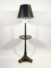 Load image into Gallery viewer, Black Floral Lamp Table