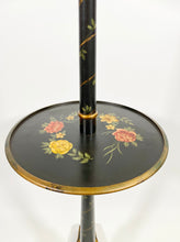 Load image into Gallery viewer, Black Floral Lamp Table