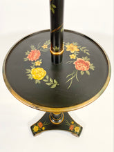 Load image into Gallery viewer, Black Floral Lamp Table