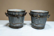 Load image into Gallery viewer, Reticulated Porcelain Planters (Pair)