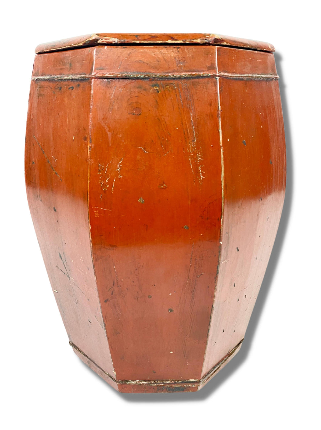 Asian Lacquered Wood Barrel