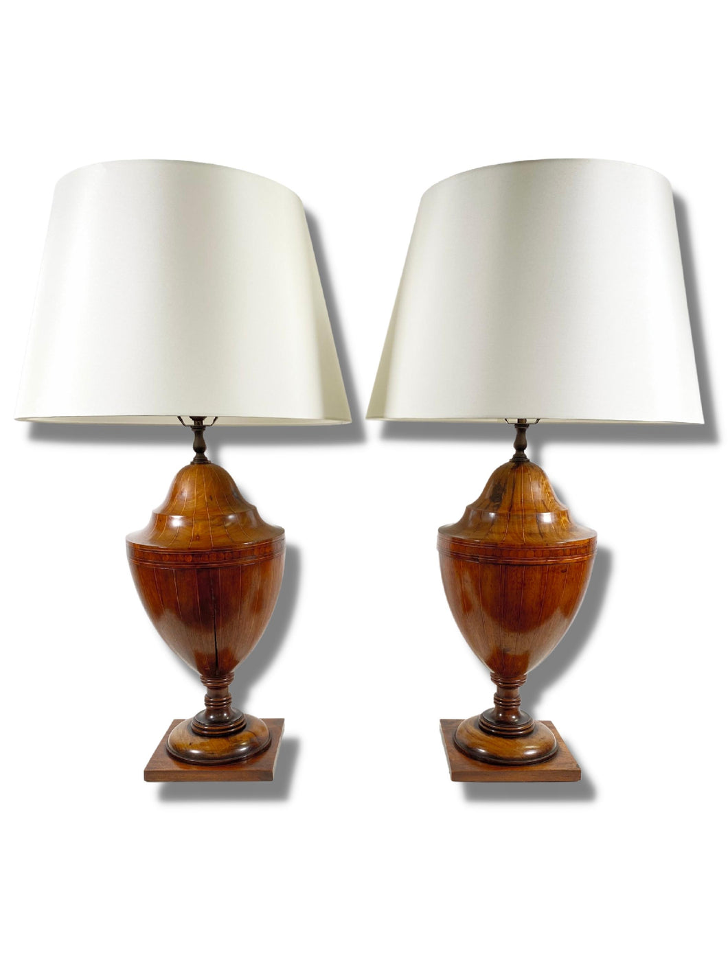 Federal Knife Boxes Fitted as Lamps (Pair)