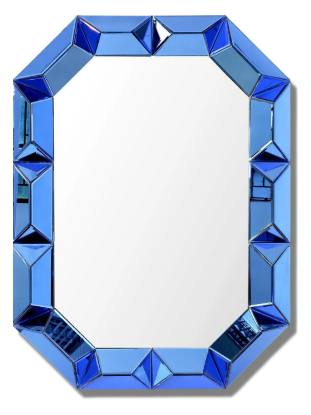 Large Blue-Mirror Framed Mirror
