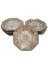 Load image into Gallery viewer, Antique Dessert Plates with Gold Decoration (Set)
