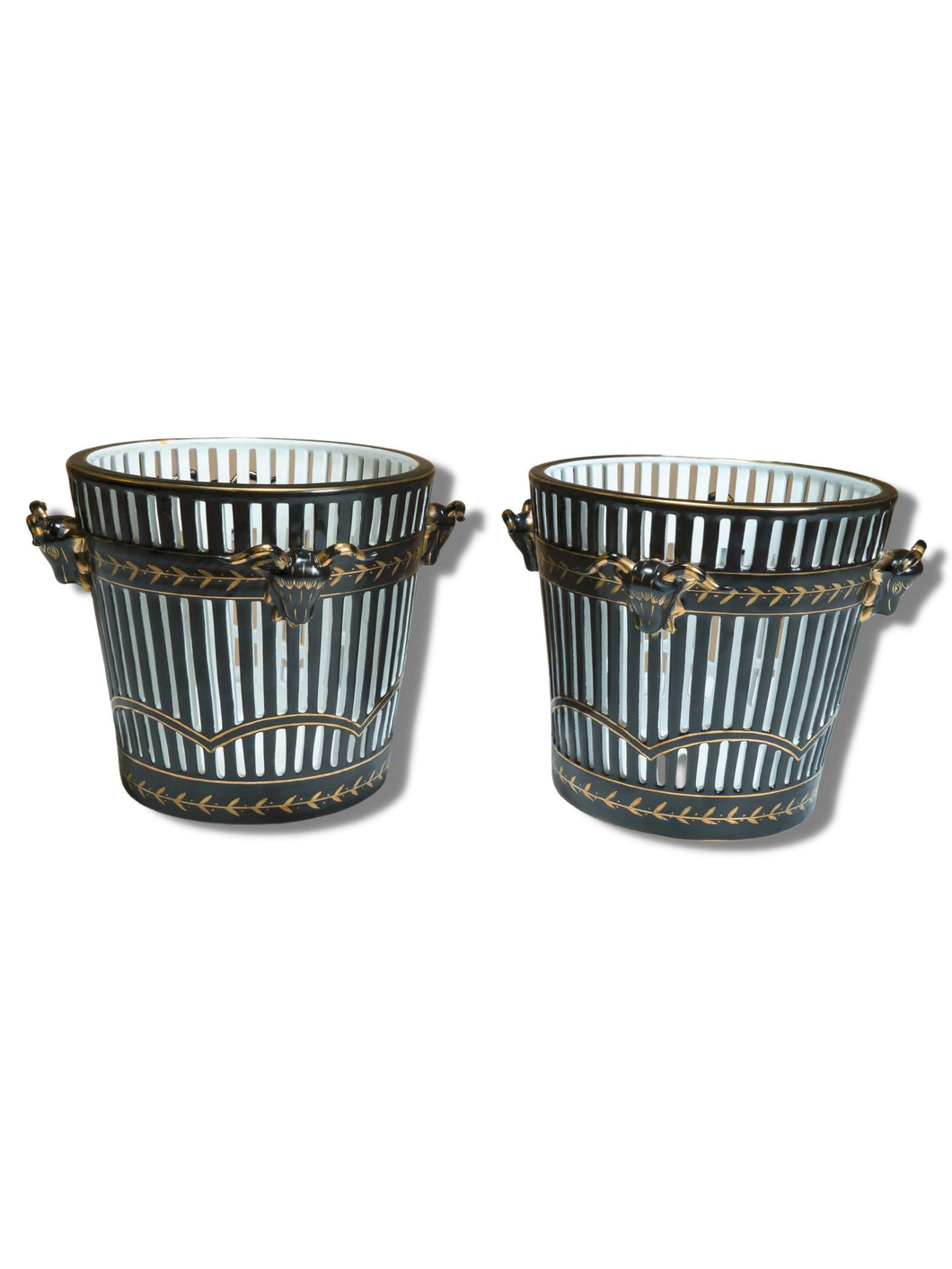 Reticulated Porcelain Planters (Pair)