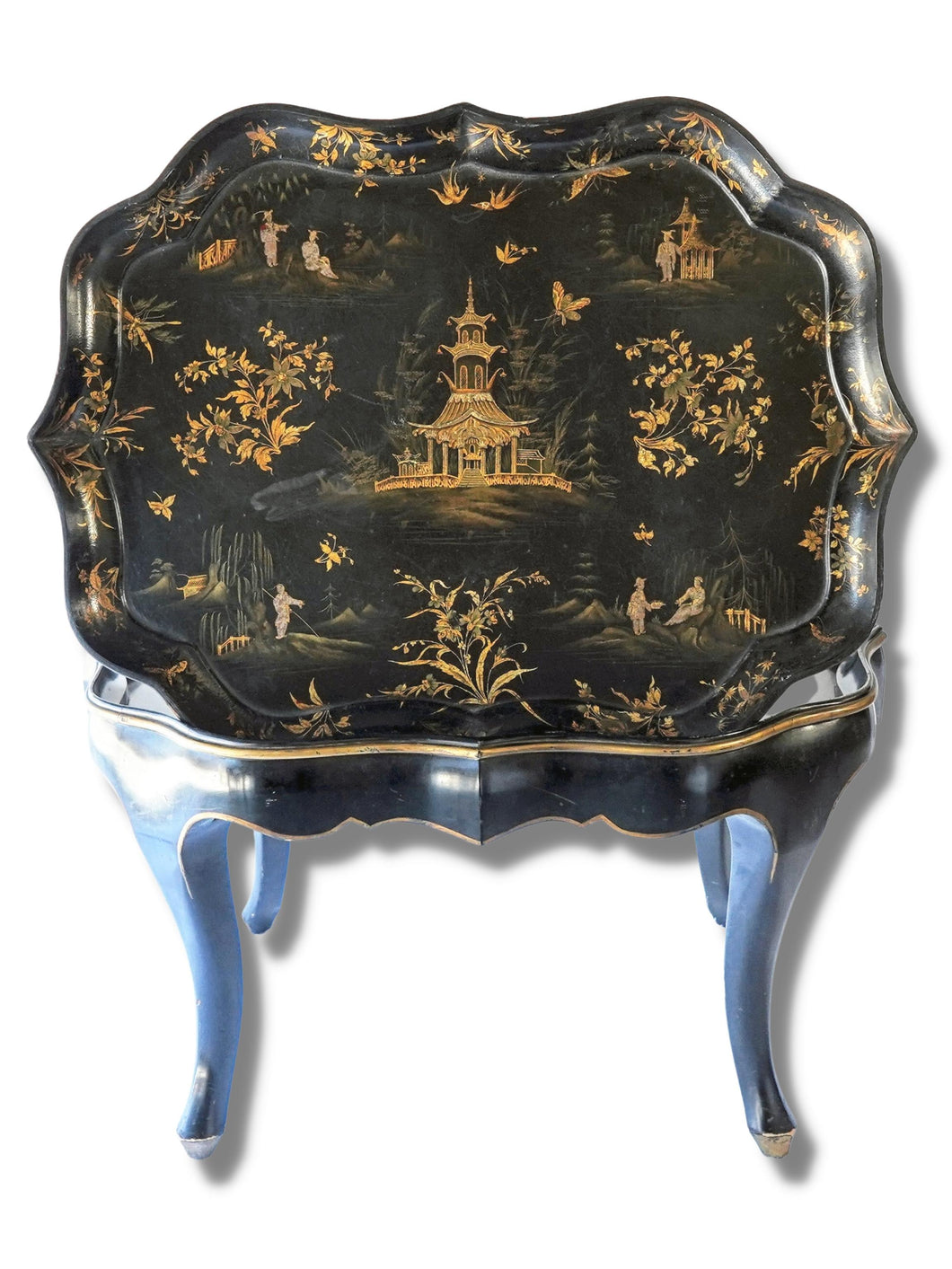 Antique Papier-Maché Chinoiserie Tray Table