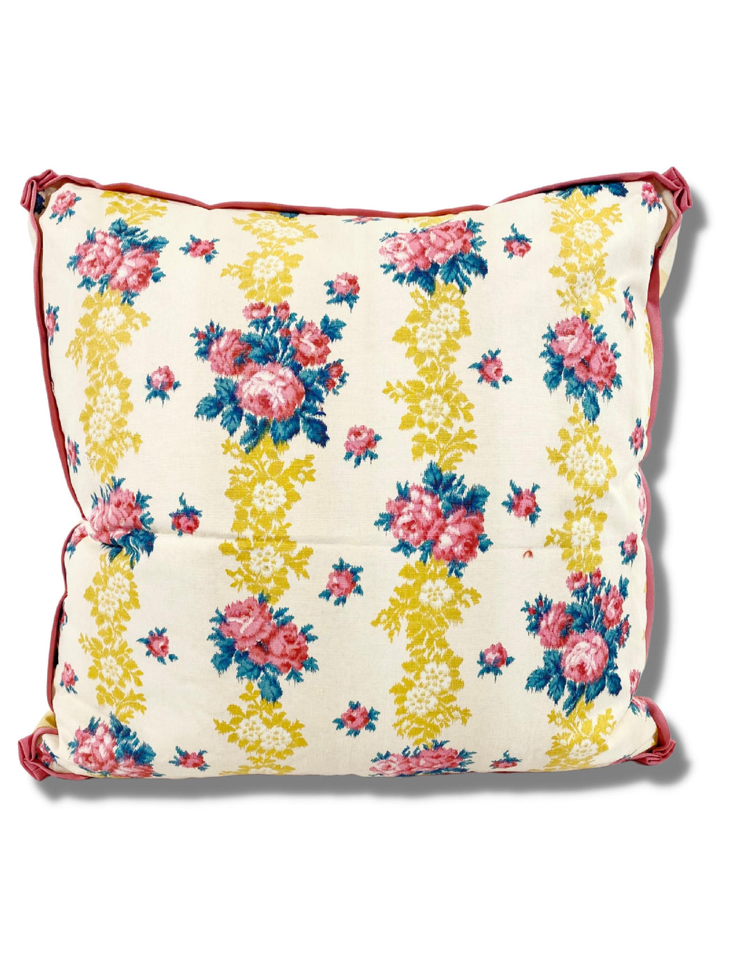Floral Pillows in Antique French Cotton (Pair)