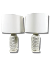 Load image into Gallery viewer, Reticulated Porcelain Blanc De Chine Lamps (Pair)
