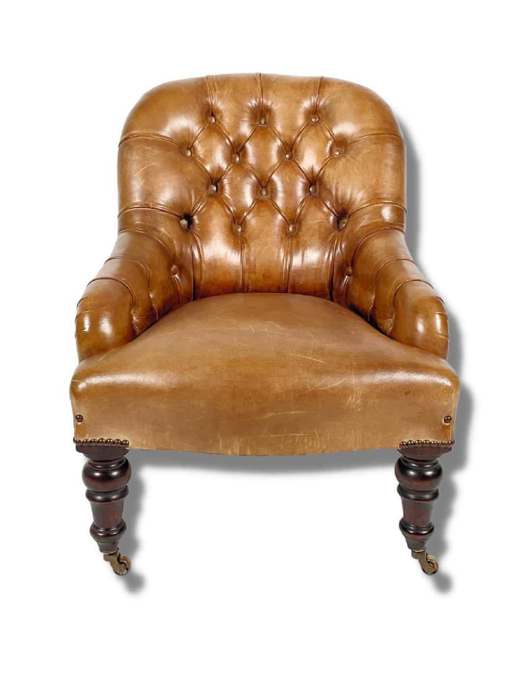Leather Chesterfield Slipper Chair