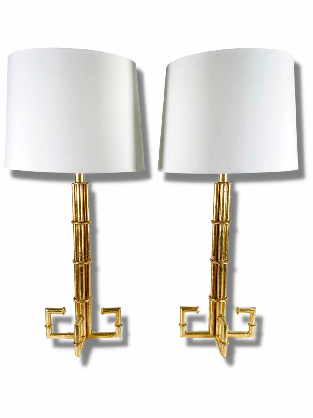 Gilded Bamboo Lamps (Pair)