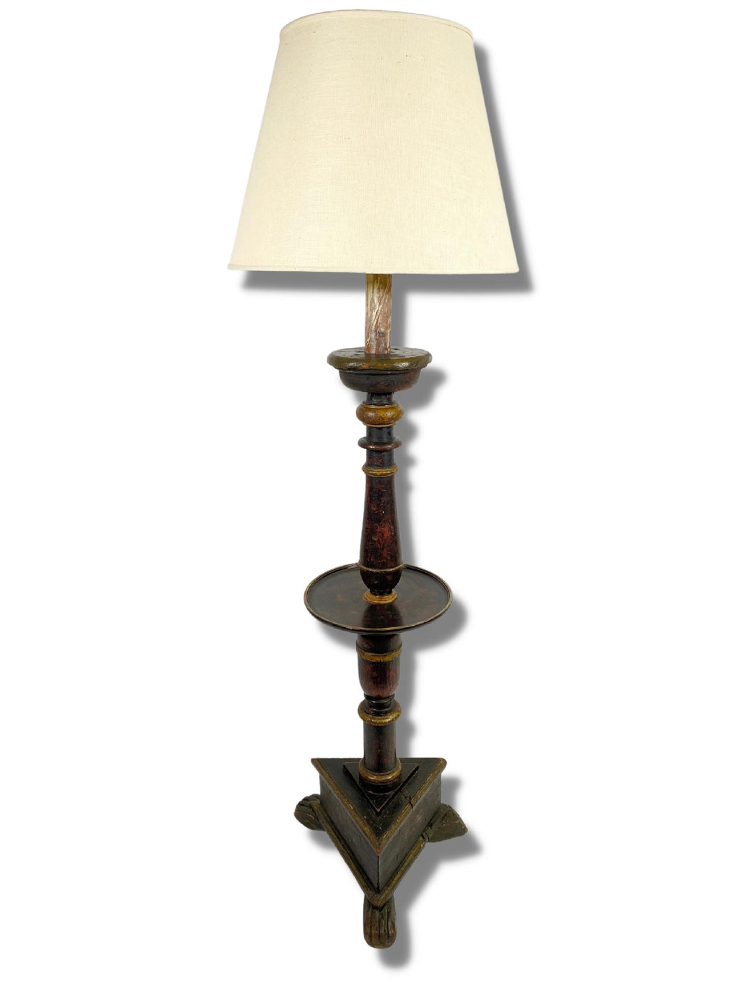 Painted Pedestal Lamp Table