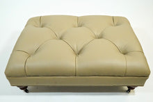 Load image into Gallery viewer, Tufted Leather Ottoman
