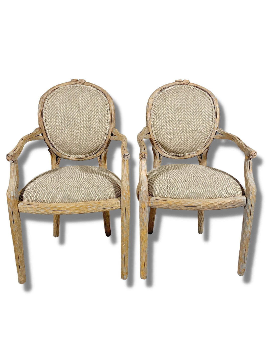 Vintage Twig-Frame Chairs (Pair)