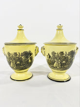 Load image into Gallery viewer, Yellow Mottahedeh Lidded Urns (Pair)

