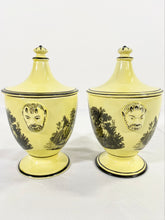 Load image into Gallery viewer, Yellow Mottahedeh Lidded Urns (Pair)
