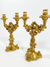 Load image into Gallery viewer, Antique Gilded Baroque Candlesticks (Pair)
