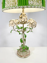 Load image into Gallery viewer, Vintage Metal Floral Lamp with Matching Shade

